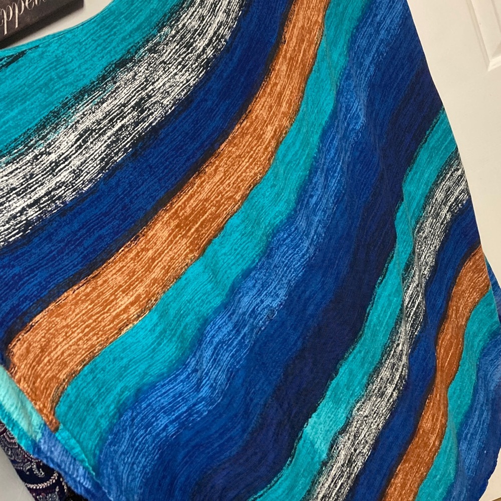 Aqua Blu Asymmetrical Dress in Blue, Brown, and Gray - Picture 3 of 6